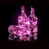 economico Striscie luci a batteria-led luci stringa bottiglia a forma di sughero decorazione di nozze all&#039;aperto 2m led notte luce stellata 30 pz 12 pz 10 pz filo di rame tappo bottiglia di vino lampada festa di nozze decorazione