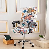 abordables Housse de fauteuil de bureau-Housse de chaise d&#039;ordinateur, housse de chaise de bureau extensible housse de siège de jeu rotative douce durable lavable