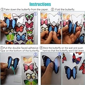cheap 3D Wall Stickers-80 PCS 3D Butterfly Wall Decor Butterfly Wall Decals DIY Art Decor Crafts Removable Mural Stickers Butterfly Decorations for Home Room Bedroom Nursery Decor