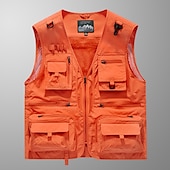 Men's Outdoor Vest Hiking Vest Sleeveless Vest Zipper Pocket Basic Outdoor Fishing Regular Multi-Pockets Comfortable Summer Spring Solid Color Black Army Green Burgundy Blue Puffer Jacket 13
