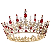 baratos Acessórios de penteados-tiara de prata e coroa para mulheres coroas de rainha de cristal strass princesa tiaras para menina noiva casamento acessórios de cabelo para noiva festa de aniversário baile de formatura halloween