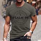 abordables Camiseta gráfica para hombres-Hombre Letra Camiseta Estilo casual Algodón Manga Corta Gráfico Camisa Vino Gris brezo Negro Camiseta cómoda Exterior Calle Ropa de diseñador de moda