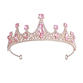 cheap Wearable Accessories-Children&#039;s Crown Headwear Flower Children&#039;s Crystal Handmade Hair Ornament Girl Crown Princess Birthday Band Stage Performance Photography