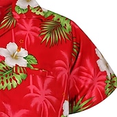 economico Stampa Floreale-Per uomo Floreale Pop art Fiori tropicali Camicia Camicia estiva Maglietta informale Manica corta Camicia Collo ripiegabile Di tendenza Streetwear Essenziale Informale Giornaliero Hawaiano Rosa Rosso