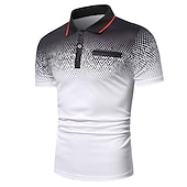 cheap Men&#039;s Classic Polo-Men&#039;s Polo Shirt Golf Shirt Casual Holiday Ribbed Polo Collar Classic Short Sleeve Fashion Basic Color Block Button Summer Regular Fit Fire Red Black White Blue Orange Grey Polo Shirt