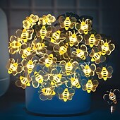 お買い得  電池式-マリンテーマストリングライト 3m 30led キノコミツバチ 銅線 フェアリーストリングライト ホリデーシーサイドパーティーの装飾ライト バッテリー駆動 クリスマス 誕生日 結婚式 ガーデン アウトドア キャンプ 家族 パーティー dec