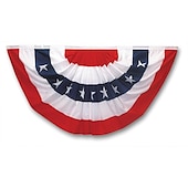 baratos Decoração do Dia da Independência-Bandeiras patrióticas plissadas dos EUA, decorações para o 4 de julho ao ar livre, faixas de bandeiras com bandeirinhas, bandeiras plissadas dos EUA, bandeirinhas patrióticas para áreas externas, decorações com bandeirinhas vermelhas, brancas e azuis