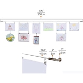 tanie Sprzęt łazienkowy-wallniture karnisz zestaw do gobelinu dzieci rzemiosło obraz do dekoracji ścian zestaw do powieszenia drut do zasłon pręt ze stali nierdzewnej zdjęcie drut do wieszania sznurka do bielizny drut