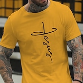baratos Camiseta gráfica masculina-Homens Letra impressão de carta Camiseta Estilo casual Algodão Manga Curta Gráfico Camisa Vinho Preto Branco Camiseta confortável Férias Casual Roupas de estilistas