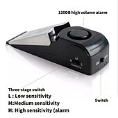 お買い得  ホームアラームシステム-1/2 個ミニ警報ドア停止警報 120db 家庭用に最適くさび形ストッパーアラートセキュリティシステムブロックブロッキングシステム