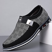 ieftine Saboți și Mocasini Bărbați-mocasini casual pentru bărbați – pantofi respirabili cu model negru și gri, cu cataramă metalică, confortabili și ușori pentru purtarea de zi cu zi