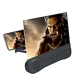 abordables Supports de téléphone-4 in1 bluetooth 5.0 loupe d&#039;écran de téléphone portable agrandisseur 3d 12 pouces support de loupe support de bureau support pour téléphone