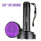 economico Luci da campeggio-torcia uv con 128 led 395nm lampada a torcia ultravioletta rilevatore di luce nera per macchie di urina di cani e cimici dei letti