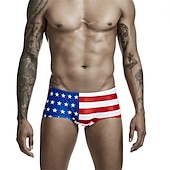 abordables Shorts de Bain pour Hommes-Homme Maillots de Bain Short de bain Slip de bain Taille elastique Imprimer Imprimés Photos Respirable Doux Extérieur Casual du quotidien Hawaïen mode Blanche Rouge Micro-élastique