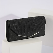 cheap Clutches &amp; Evening Bags-Women&#039;s Elegant Gold Glitter Evening Clutch Bag with Metal Accent - Perfect for Weddings, Parties, and Formal Events