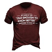 baratos Camiseta gráfica masculina-Homens Letra Estampas Abstratas Camiseta Estilo casual Algodão Manga Curta Gráfico Camisa Preto Vinho Azul Marinho Escuro Camiseta confortável Férias Rua Roupas de estilistas