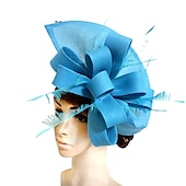 halpa Juhlahatut-fascinators Tekopellava Kentucky Derby Hevoskilpailu cocktail Royal Astcot Tyylikäs Retro Kanssa Sulilla Ruseteilla Päähine Päähineet