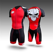 cheap Men&#039;s Clothing Sets-Men&#039;s Triathlon Tri Suit Short Sleeve Triathlon Silver Light Yellow Dark Grey Graphic Bike Lycra Sports Graphic Clothing Apparel