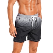 お買い得  男性用水泳パンツ-男性用 ボードショーツ スイムショーツ スイムトランク ドローストリング メッシュ裏地付き 弾性ウエスト 勾配 速乾性 ショート カジュアル 日常 祝日 ハワイアン ボヘミアン ブラック ピンク マイクロエラスティック