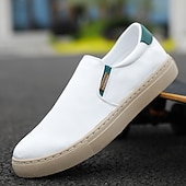 tanie Mokasyny i trzewiki męskie-Męskie Mokasyny i buty wsuwane Eleganckie loafery Spacery Codzienny Codzienny Płótno Oddychający Mokasyny Czarny Biały Zielony Wiosna Jesień