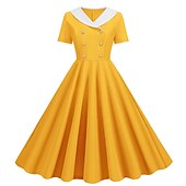 economico Vestiti-Retrò Vintage Anni 1950 Abito vintage Abito Swing Vestito Svasato Per donna Carnevale Mascherata Casual Quotidiano Addio al Nubilato Adulti Vestito Abiti per il ritorno