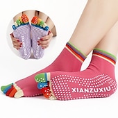 economico Calze da Yoga-1 Paio Calze yoga Calzini antiscivolo da yoga Cinque calzini della punta Per donna Antiscivolo Traspirante Protettivo Viola scuro Azzurro Rosa + giallo Autunno Inverno per Yoga Pilates Danza Bikram