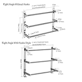 economico Portasciugamani-portasciugamani multistrato portasciugamani portasciugamani, mensola portasciugamani a 3 livelli in acciaio inossidabile per bagno portasciugamani da 30 cm ~ 70 cm (nero/cromo/oro spazzolato/nichel spazzolato)