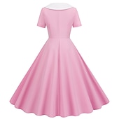 economico Vestiti-Retrò Vintage Anni 1950 Abito vintage Abito Swing Vestito Svasato Per donna Carnevale Mascherata Casual Quotidiano Addio al Nubilato Adulti Vestito Abiti per il ritorno