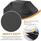baratos Cozinha de acampamento-capa para grelha, capa para churrasqueira, à prova d&#039;água, resistente às intempéries, à prova de rasgos, anti-uv, resistente ao desbotamento, com alça ajustável, 57 polegadas, preto