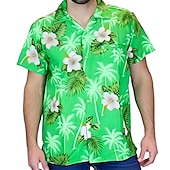 economico Stampa Floreale-Per uomo Floreale Pop art Fiori tropicali Camicia Camicia estiva Maglietta informale Manica corta Camicia Collo ripiegabile Di tendenza Streetwear Essenziale Informale Giornaliero Hawaiano Rosa Rosso