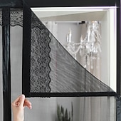 levne Obrazovka pro okno a dveře-Magnetická obrazovka dveří skleněná síť proti komárům magnetické zavírání moskytiérka – ochrana proti komárům pro pohodlný vstup udržet hmyz venku černá