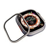 cheap Smartwatch Screen Protectors-Watch Case for Apple Watch Ultra 49mm Screen Protector 49mm 9H Tempered Glass Titanium Alloy Frame Keep Original Touch Sensitive Lightweight Protective Glass Film for iwatch Ultra 49mm