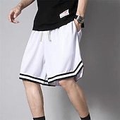 Χαμηλού Κόστους Casual σορτς-Ανδρικά Active Shorts Σορτς μπάσκετ Casual σορτς Τσέπη Κορδόνι Ελαστική μέση Σκέτο Άνεση Moale Causal Καθημερινά Αργίες Αθλήματα Μοντέρνα Μαύρο Λευκό