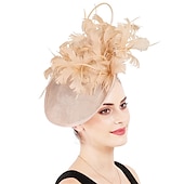 halpa Juhlahatut-fascinators sinamay Muodollinen Kentucky Derby Hevoskilpailu Naisten päivä cocktail Tyylikäs Morsius Kanssa Sulilla Päähine Päähineet