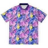abordables Polo hawaiano para hombre-Derby de Kentucky Hombre Floral Camisas polo hawaianas Camiseta de golf Manga Corta Camisas de polo Camisas con cuello Casual Ropa de playa Ropa de vacaciones Ropa tropical Trajes de fiesta Botones