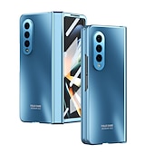 cheap Samsung Cases-Phone Case For Samsung Galaxy Z Fold 5 Z Fold 4 Z Fold 3 Full Body Case Flip Plating Dustproof Solid Colored PC