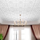 cheap Brick&amp;Stone Wallpaper-Cool Wallpapers White Foam Wall Mural Wall Panel Peel and Stick Wall Sticker Floral Removable Wall Covering, PVC/Vinyl Material Self adhesive Wallpaper, Room Wallcovering for Home Decoration