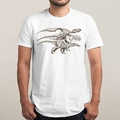 cheap Men&#039;s Plus Size T-shirts-Men&#039;s Plus Size Big Tall T shirt Tee Tee Crewneck White Short Sleeves Outdoor Going out Print Dinosaur Graphic Prints Clothing Apparel Cotton Blend Streetwear Stylish Casual