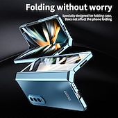 cheap Samsung Cases-Phone Case For Samsung Galaxy Z Fold 5 Z Fold 4 Z Fold 3 Full Body Case Flip Plating Dustproof Solid Colored PC