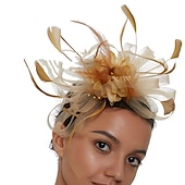 ieftine Fascinatoare și pălării-Palarioare Tul Kentucky Derby Cursă de cai cocktail Royal Astcot Retro Elegant Cu Pene Diadema Articole Pentru Cap