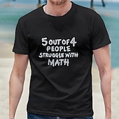 billige t-skjorter i plussstørrelse for menn-Herre Store størrelser Big Tall T skjorte T-skjorter Crewneck Svart Kort Erme utendørs Ut på byen Trykt mønster Bokstaver Klær Bomullsblanding Gatemote Stilfull Fritid