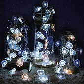 お買い得  電池式-マリンテーマストリングライト 3m 30led キノコミツバチ 銅線 フェアリーストリングライト ホリデーシーサイドパーティーの装飾ライト バッテリー駆動 クリスマス 誕生日 結婚式 ガーデン アウトドア キャンプ 家族 パーティー dec