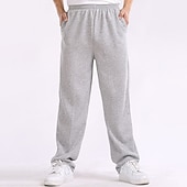 cheap Sweatpants-Men&#039;s Fleece Pants Sweatpants Joggers Trousers Straight Leg Sweatpants Pocket Plain Comfort Breathable Outdoor Daily Going out Fashion Streetwear Black Wine