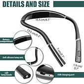 voordelige Leeslampjes-led-halsleeslampjes nieuwigheid flexibele nekverlichting handsfree boeklicht hanling leeslamp draagbare usb oplaadbare boekverlichting