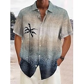 voordelige Geometrisch patroon-Voor heren Geometrie Overhemd Overhemd met knopen Korte mouw Sport Modieus Streetwear Buiten Straat Dagelijks Zomer Lente Strijkijzer Afdrukken Button-omlaag Paars Bruin Groen White + White
