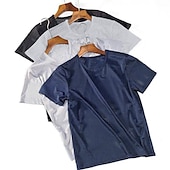 billige Casual T-skjorter for menn-Herre T skjorte Fukttransporterende skjorter Kortermet Crew-hals Sommer عادي Mote Fritid Pustende Netting Gate Ferie Strand Svart Hvit Navyblå Topp T-skjorte for menn
