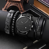 abordables Relojes de Cuarzo-Reloj de Cuarzo para Hombre Set de 4pcs Analogico Retro Estilo Cronógrafo Aleación Nylon Relojes de Estilo Deportivo