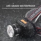 abordables Faros delanteros-Linterna frontal led resistente al agua para acampar al aire libre, linterna de pesca, linterna usb recargable xhp50 18650 lib, linterna de cabeza con zoom de 3 modos