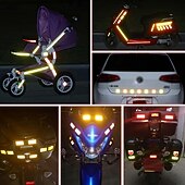 お買い得  車体の装飾＆保護用具-10 個の車の反射ステッカー交通安全夜間警告マーク車の反射ストリップテープ発光車のバンパー反射デカール