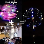 tanie Łańcuchy świetlne baterii-10 sztuk balon led luminous party 16 &quot;kolorowe balony materiały ślubne akademik strona dekoracji przezroczysta bańka dekoracji urodziny ślub balony led łańcuchy świetlne